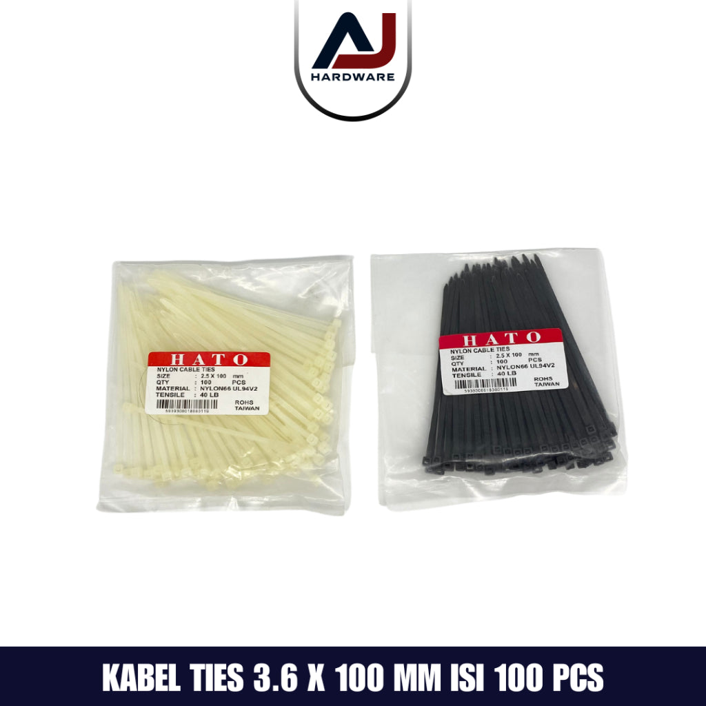 Kabel Ties Tebal Hato Kabel Tis 10 cm 100 pcs Cable Tie 3,6 x 100 mm
