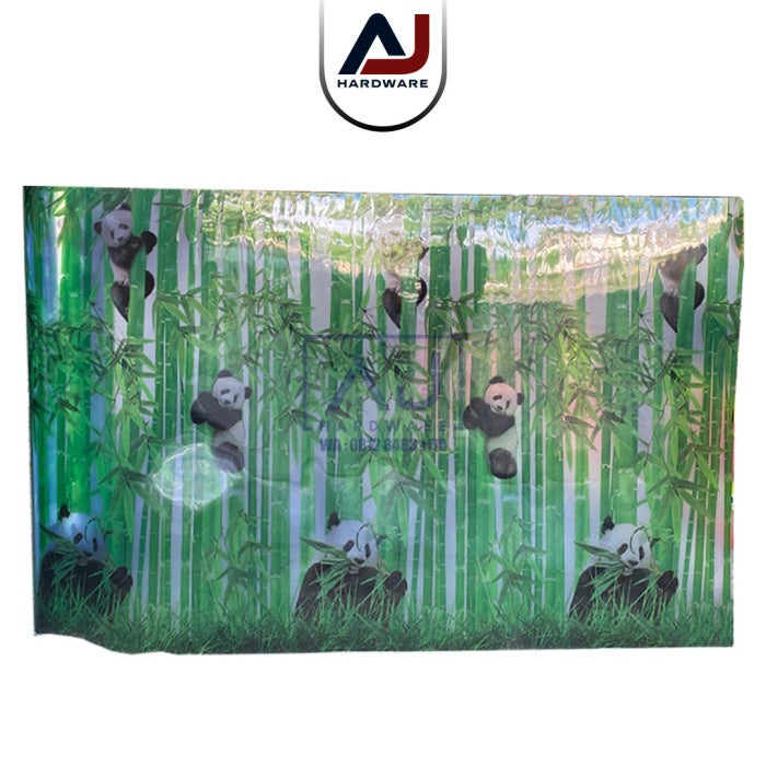Penutup Pagar Rumah Fiber Motif Bambu Panda Warna Tebal 0.6 MM Roll