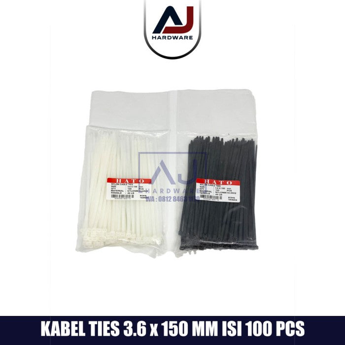Kabel Ties Tebal Hato Kabel Tis 15 cm 100 pcs Cable Tie 3,6 x 150 mm