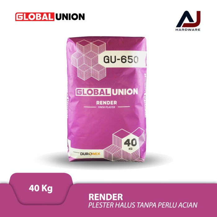 Semen Mortar Plester Finish Tanpa Perlu Aci 40Kg Global Union GU 650