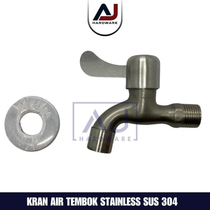 Keran Air Tembok Stainless 304 Kran Tembok Mesin Cuci Stainless Keran Air 1/2 inch