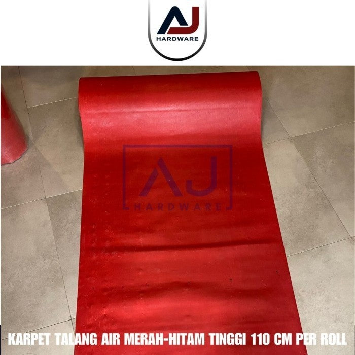 Karpet Talang Air Merah Hitam 110 cm Tebal, Tahan Air Untuk Atap dan Alas Kandang Per Roll