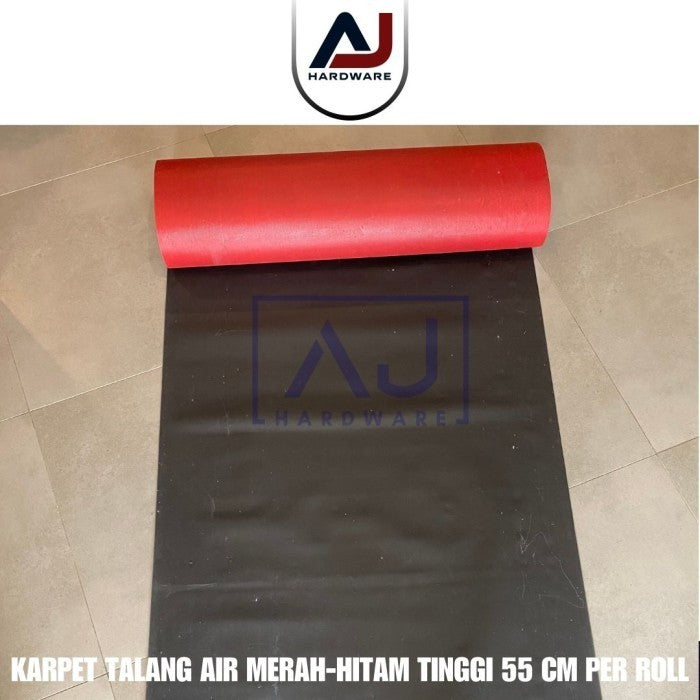 Karpet Talang Air Merah Hitam 55 cm Tebal, Tahan Air Untuk Atap dan Alas Kandang Per Roll