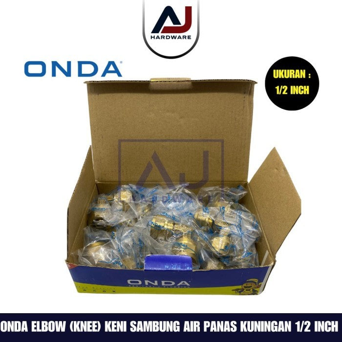 Knee 1/2 Inch Onda Reducing Elbow Brass Fitting Pipa Air Panas 1/2 Inch Kuningan Keni Sambung Kuningan