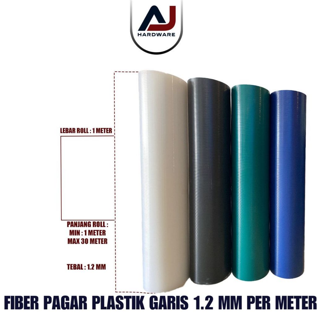 Penutup Pagar Rumah Fiber Garis Plastik Penutup Serbaguna Tebal 1.2 MM Lebar/Tinggi 1 Meter Dijual Per Meter
