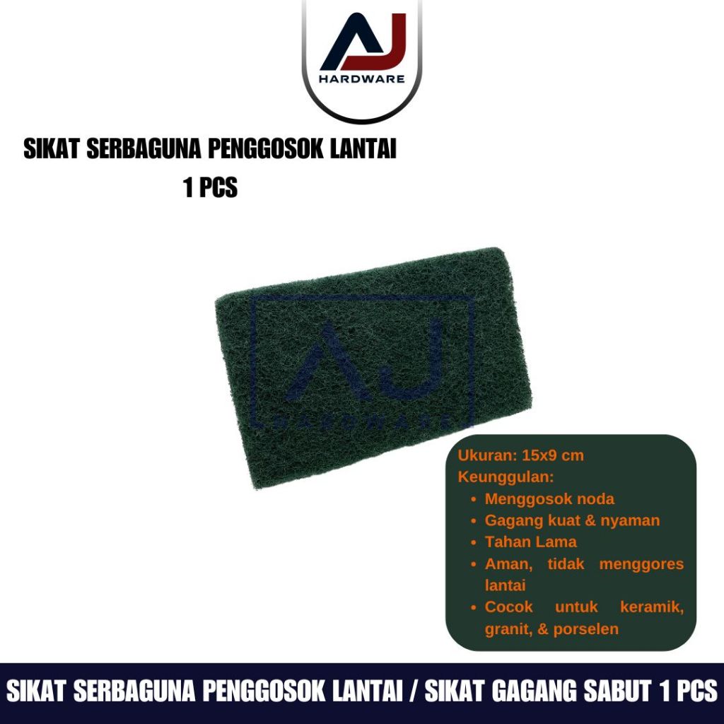 Sikat Gagang Sabut Tebal 15x9 cm 1 PCS Alat Penggosok Lantai Kamar Mandi, Daya Gosok Kuat & Bersih, Aman untuk Keramik & Granit