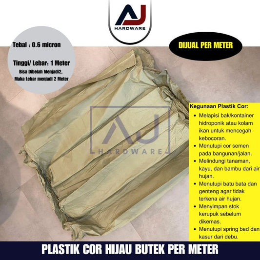 Plastik Cor Hijau Butek Per Meter Tebal Termurah Grosir Per Roll Plastik Bangunan Penutup Furniture