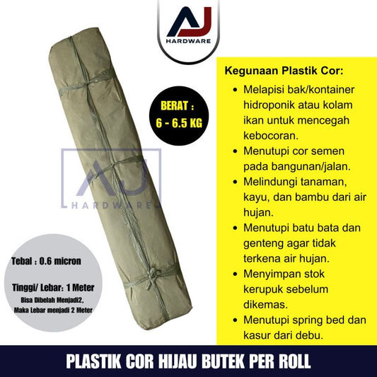 Plastik Cor Hijau Butek ± 6 7 Kilogram Tebal Termurah Grosir Per Roll Plastik Bangunan Penutup Furniture