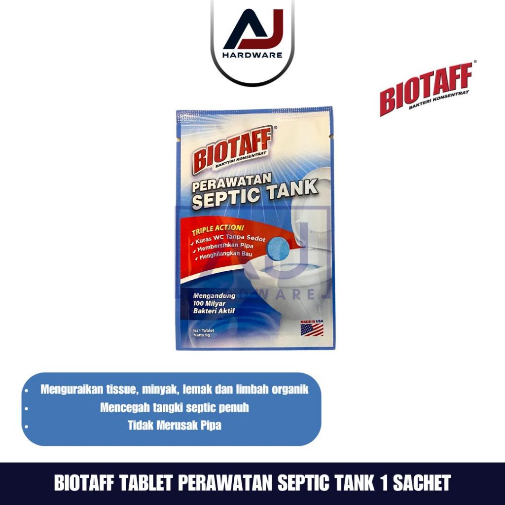 Biotaff Tablet Bakteri Konsentrat Perawatan Septic Tank WC Closet