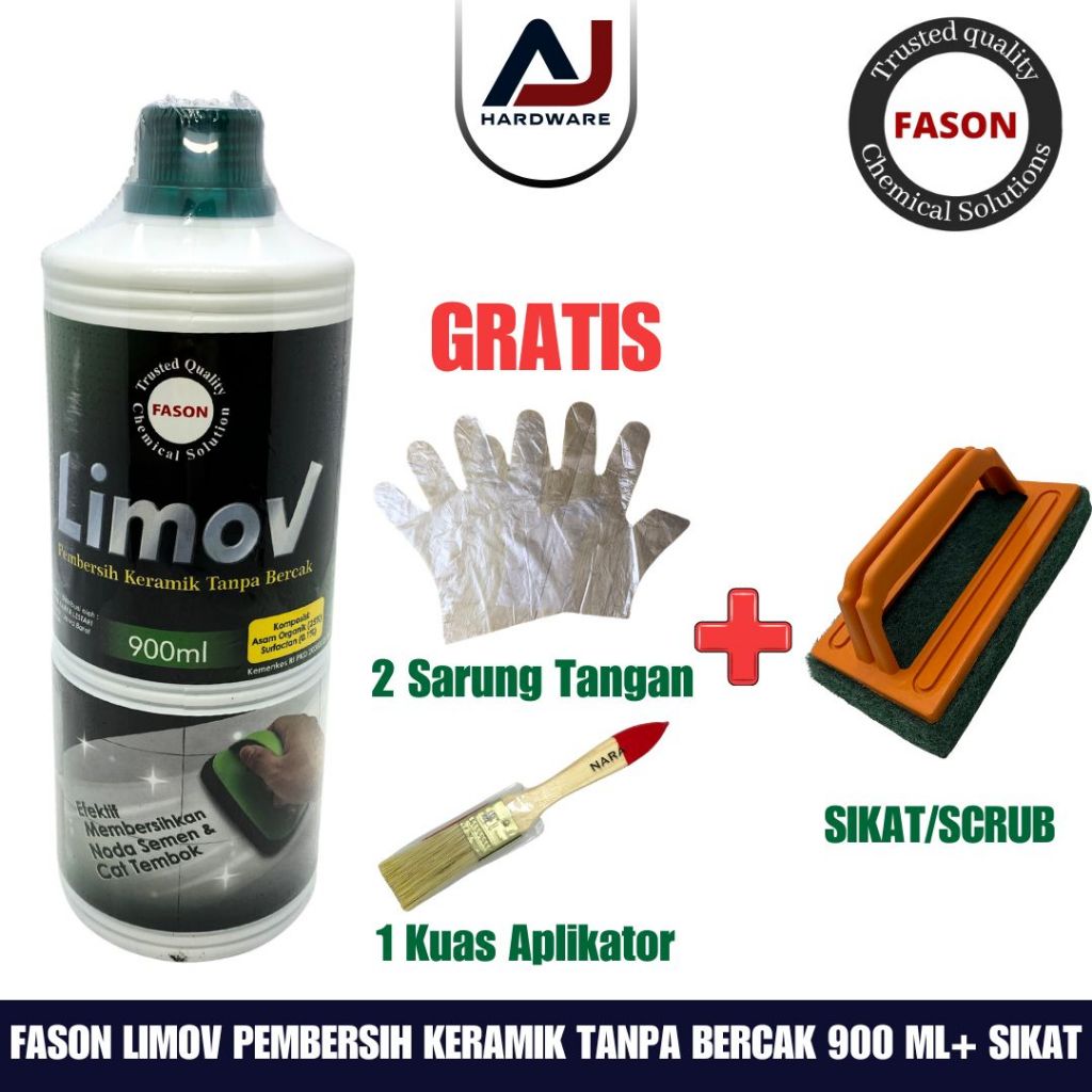 Pembersih Keramik Noda Semen dan Cat Fason Limov 900 ml Bekas Cat