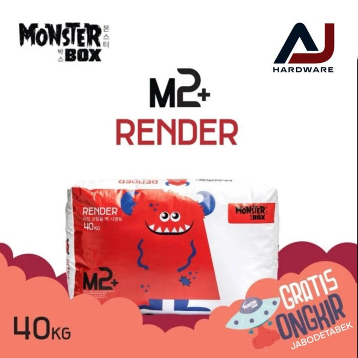 Semen Instan Mortar Plester Finish Tanpa Acian Render MonsterBox M2+