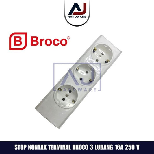 Stop Kontak Terminal Broco 3 Lubang 16A 250V SNI 15330 Arde Colokan