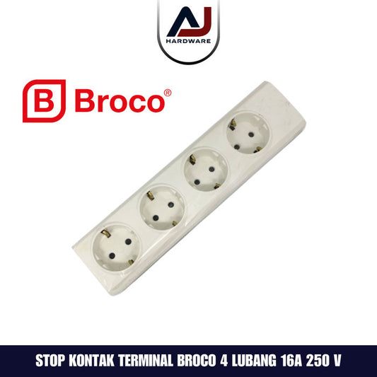 Stop Kontak Terminal Broco 4 Lubang 16A 250V SNI 15340 Arde Colokan