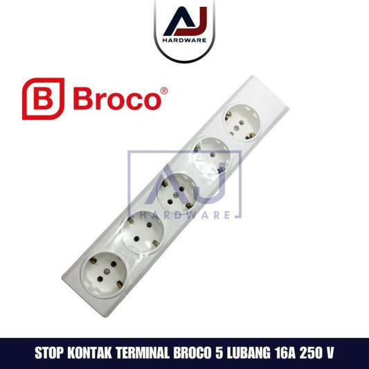 Stop Kontak Terminal Broco 5 Lubang 16A 250V SNI 15350 NCP Arde Colokan