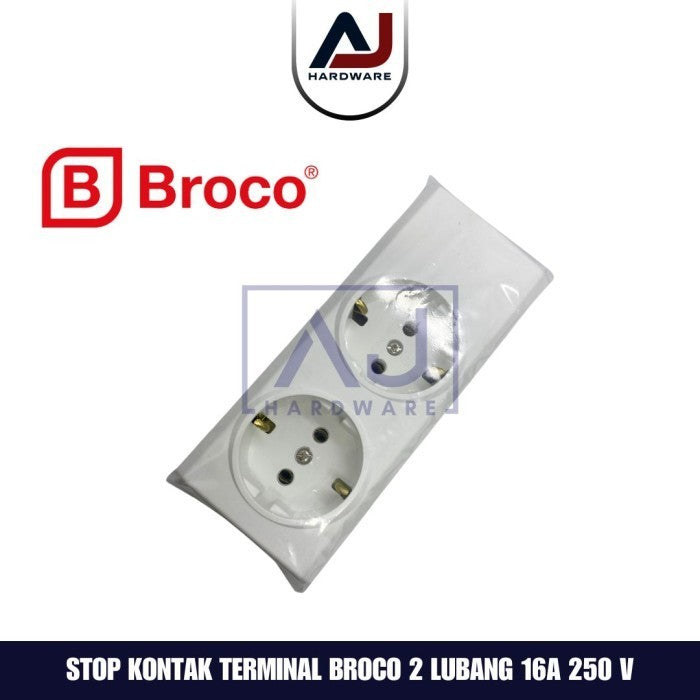 Stop Kontak Terminal Broco 2 Lubang 16A 250V SNI 15321 Arde Colokan