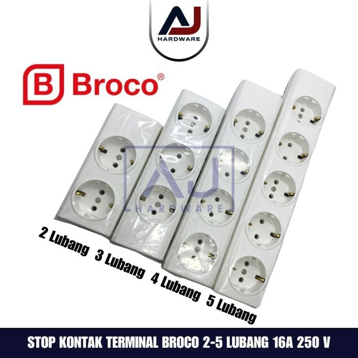 Stop Kontak Terminal Broco 2 Lubang 16A 250V SNI 15321 Arde Colokan
