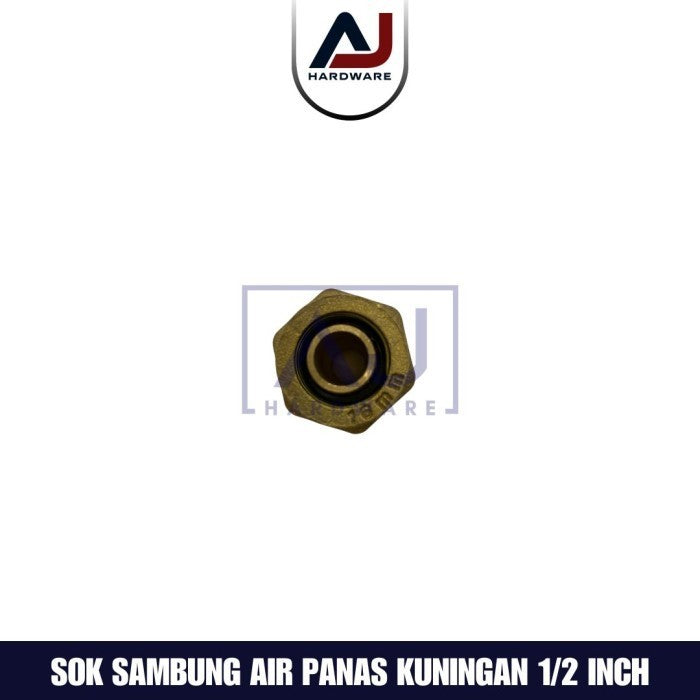 Sok Sambung Kuningan 1/2 Inch Fitting Sambungan Pipa Air Panas Sok Sambung Instalasi Air Panas 1/2 Inch