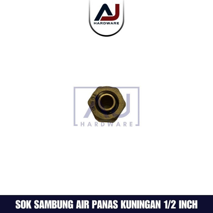 Sok Sambung Kuningan 1/2 Inch Fitting Sambungan Pipa Air Panas Sok Sambung Instalasi Air Panas 1/2 Inch
