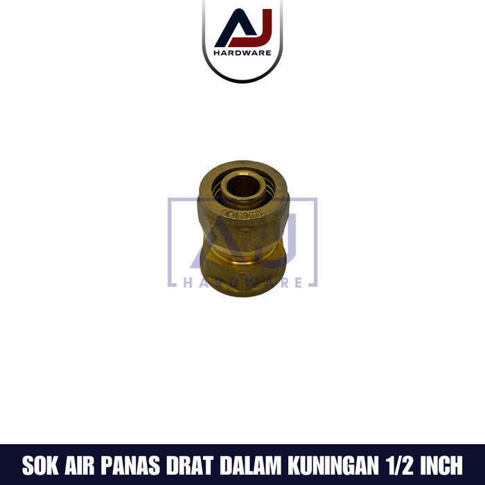 Sok Drat Dalam Kuningan 1/2 Inch Fitting Sambungan Pipa Air Panas Sok Drat Dalam Instalasi Air Panas 1/2 Inch